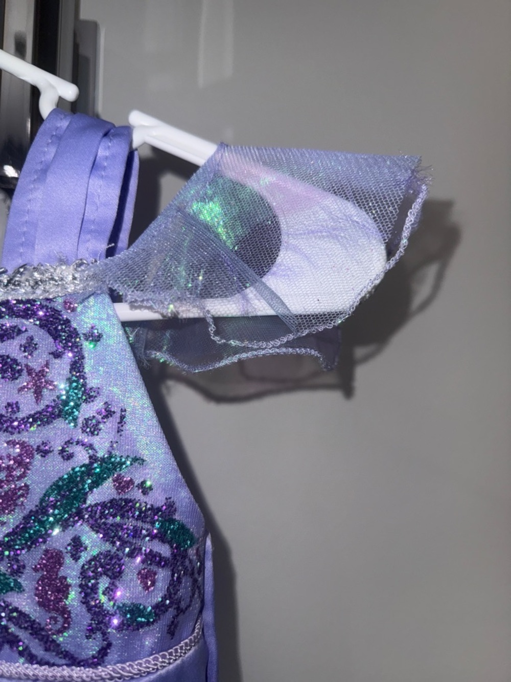 Disney Purple and Teal little Mermaid Costume Dress with glitter and iridescent - Picture 3 of 13